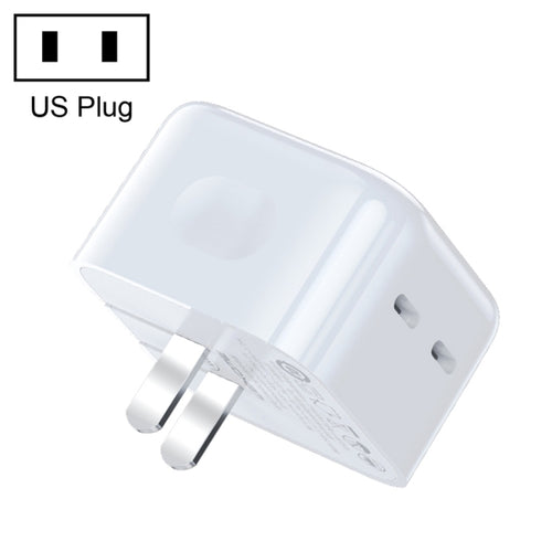 WK WP-U142 35W Dual USB-C/Type-C Gallium Nitride Charger, US Plug(White) - HoMEdemic™ 