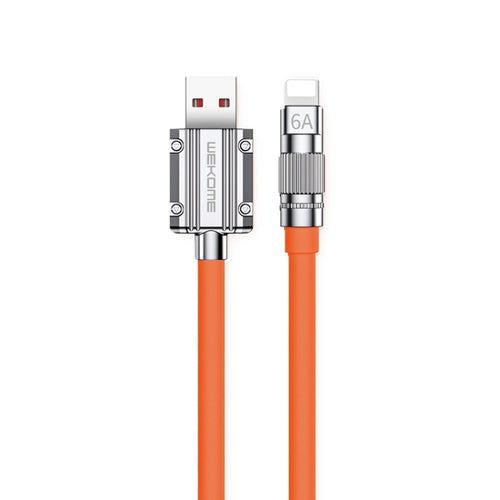 WK WDC-186 Qjie Series 6A USB to 8 Pin Ultra-fast Charging Data Cable, Length: 1m (Orange) - HoMEdemic™ 