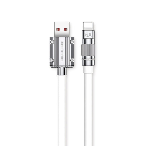 WK WDC-186 Qjie Series 6A USB to 8 Pin Ultra-fast Charging Data Cable, Length: 1m (White) - HoMEdemic™ 