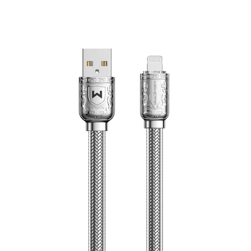 WK WDC-177 6A USB to 8 Pin Platinum Fast Charge Data Cable, Length 1m (Silver) - HoMEdemic™ 