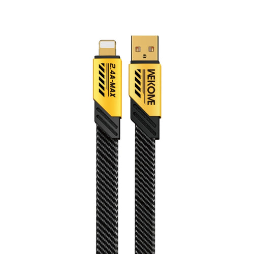 WK WDC-190i Mech Series 2.4A USB to 8 Pin Fast Charge Data Cable, Length: 1m(Yellow) - HoMEdemic™ 