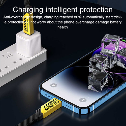 WK WDC-190i Mech Series 2.4A USB to 8 Pin Fast Charge Data Cable, Length: 1m(Tarnish) - HoMEdemic™ 