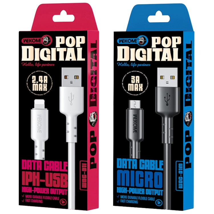 WEKOME WDC-01 Tidal Energy Series 2.4A USB to 8 Pin PVC Data Cable, Length: 1m (White) - HoMEdemic™ 