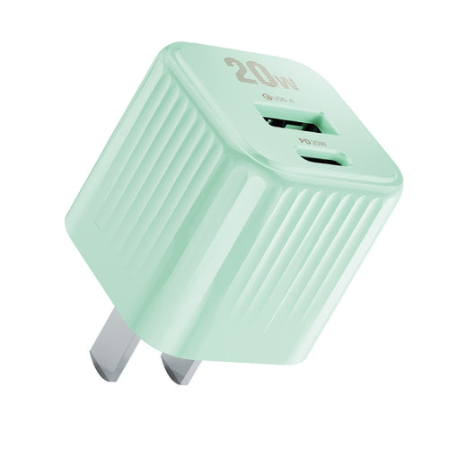 WK WP-U129 Color Sugar 20W USB+USB-C/Type-C Fast Charge Charger, CN Plug(Green) - HoMEdemic™ 