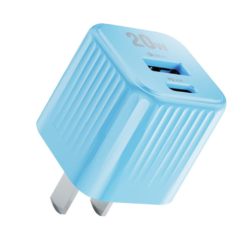 WK WP-U129 Color Sugar 20W USB+USB-C/Type-C Fast Charge Charger, CN Plug(Blue) - HoMEdemic™ 