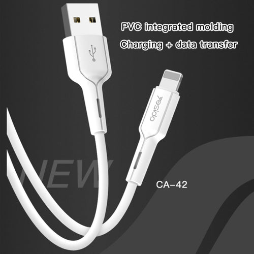 Yesido CA42 2.4A USB to 8 Pin Charging Cable, Length: 1m (White) - HoMEdemic™ 