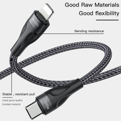 Yesido CA82 2.4A USB-C / Type-C to 8 Pin Charging Cable, Length: 30cm - HoMEdemic™ 
