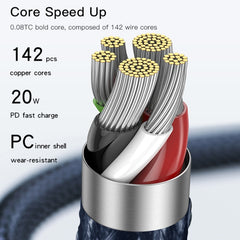 Yesido CA95 3A 20W USB-C / Type-C to 8 Pin Fast Charging Cable, Length: 1.2m - HoMEdemic™ 