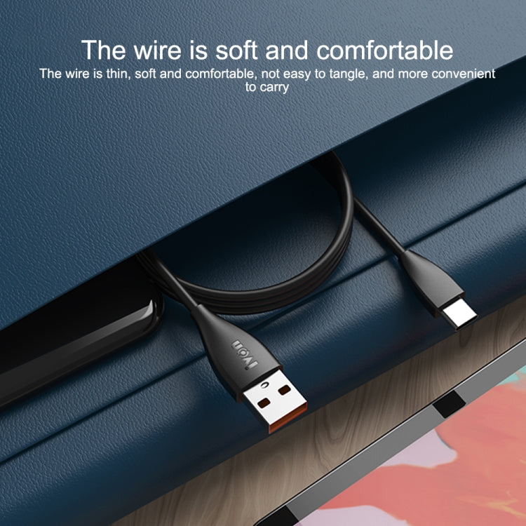 IVON CA87 USB to 8 Pin TPE Fast Charge Data Cable, Cable Length: 1m(Black) - HoMEdemic™ 