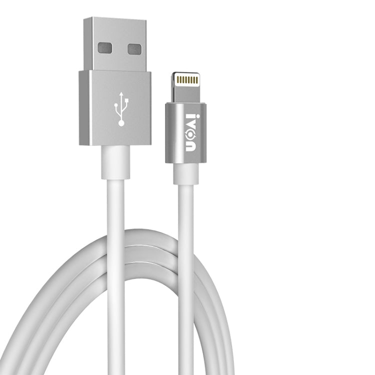 IVON CA73 2.4A 8 Pin Fast Charging Data Cable, Length: 2m(White) - HoMEdemic™ 
