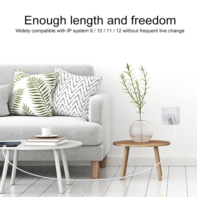 IVON CA73 2.4A 8 Pin Fast Charging Data Cable, Length: 2m(White) - HoMEdemic™ 