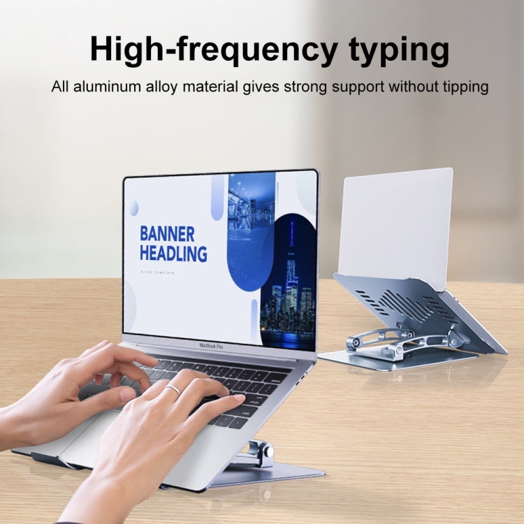 R-JUST HZ39 Triangular Swivel Lift Laptop Stand (Silver) - HoMEdemic™ 