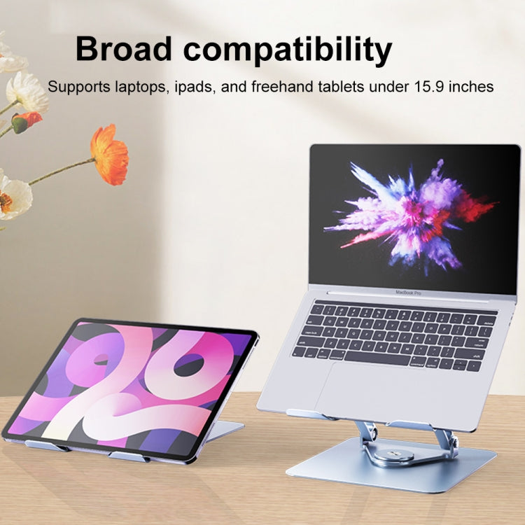 R-JUST HZ39 Triangular Swivel Lift Laptop Stand (Silver) - HoMEdemic™ 