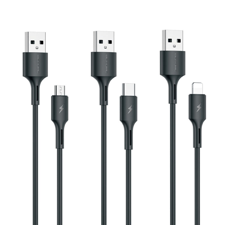 WK WDC-136 USB to 8 Pin 3A Fast Charing Data Cable(Black) - HoMEdemic™ 