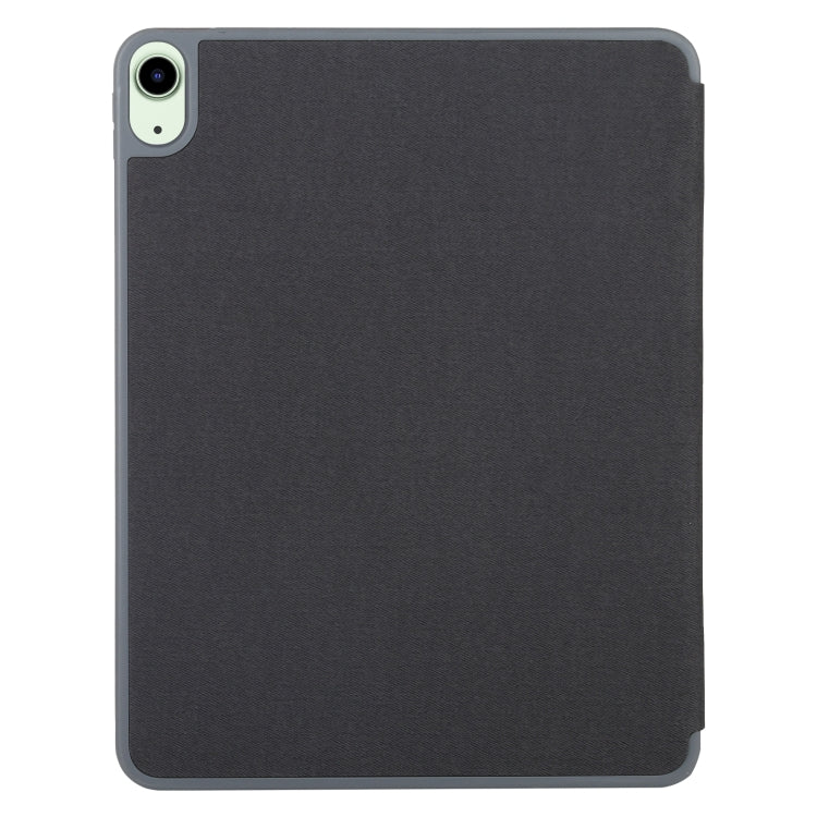 Mutural YASHI Series TPU + PU Cloth Pattern Texture Horizontal Flip Leather Case with Three-folding Holder & Pen Slot & Wake-up / Sleep Function For iPad Air 2022 / 2020 10.9(Black) - HoMEdemic™ 