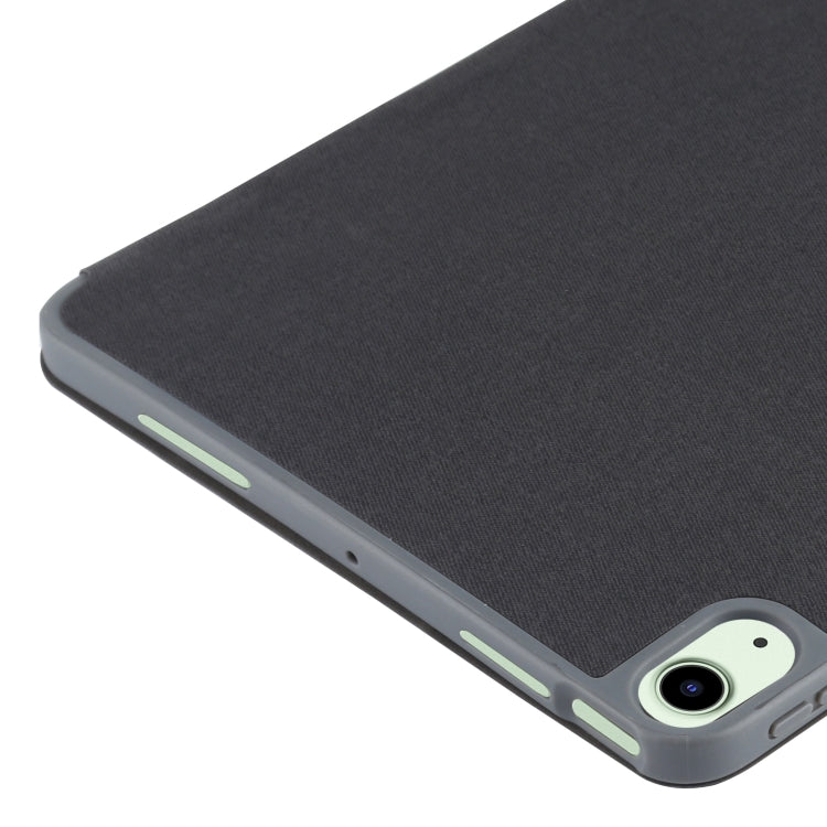 Mutural YASHI Series TPU + PU Cloth Pattern Texture Horizontal Flip Leather Case with Three-folding Holder & Pen Slot & Wake-up / Sleep Function For iPad Air 2022 / 2020 10.9(Black) - HoMEdemic™ 