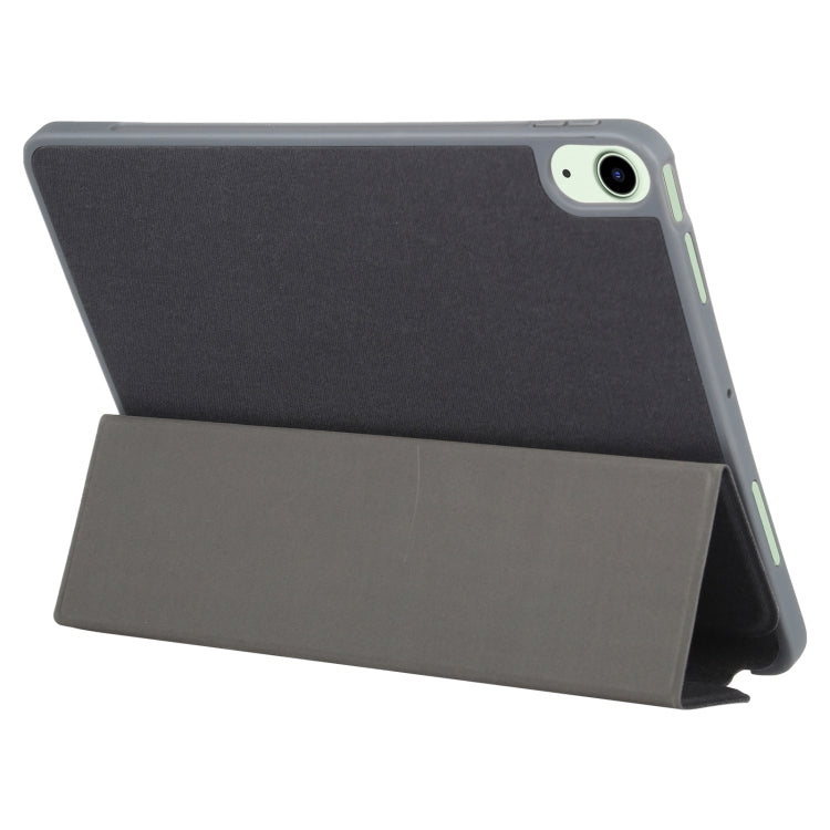 Mutural YASHI Series TPU + PU Cloth Pattern Texture Horizontal Flip Leather Case with Three-folding Holder & Pen Slot & Wake-up / Sleep Function For iPad Air 2022 / 2020 10.9(Black) - HoMEdemic™ 