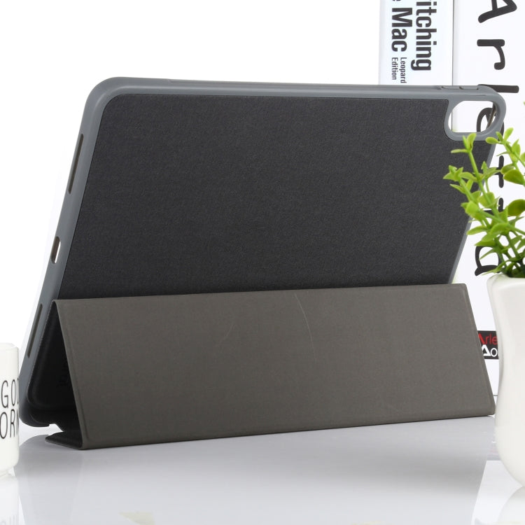 Mutural YASHI Series TPU + PU Cloth Pattern Texture Horizontal Flip Leather Case with Three-folding Holder & Pen Slot & Wake-up / Sleep Function For iPad Air 2022 / 2020 10.9(Black) - HoMEdemic™ 