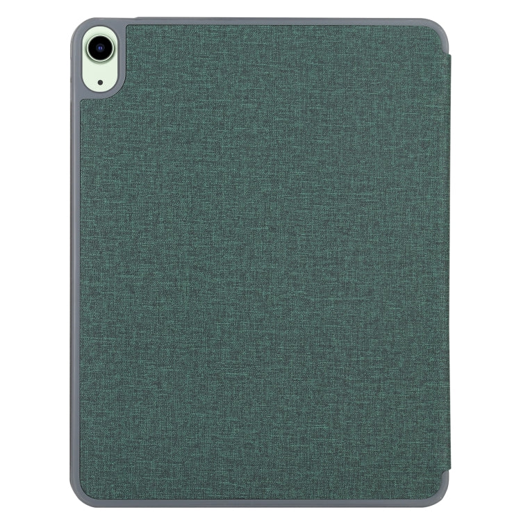 Mutural YASHI Series TPU + PU Cloth Pattern Texture Horizontal Flip Leather Case with Three-folding Holder & Pen Slot & Wake-up / Sleep Function For iPad Air 2022 / 2020 10.9(Green) - HoMEdemic™ 