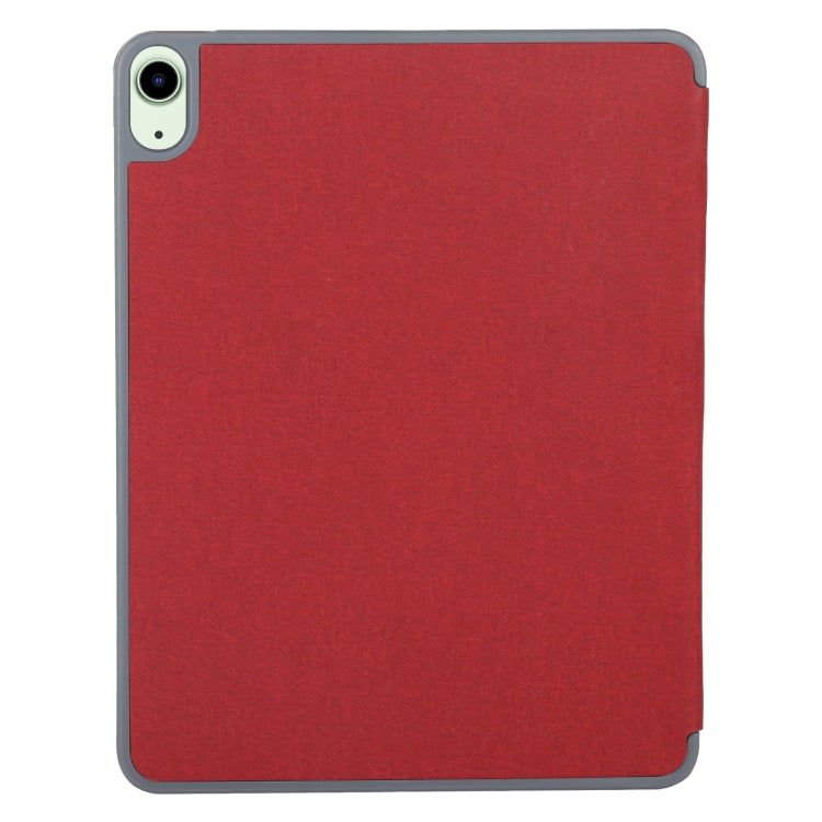 Mutural YASHI Series TPU + PU Cloth Pattern Texture Horizontal Flip Leather Case with Three-folding Holder & Pen Slot & Wake-up / Sleep Function For iPad Air 2022 / 2020 10.9(Red) - HoMEdemic™ 