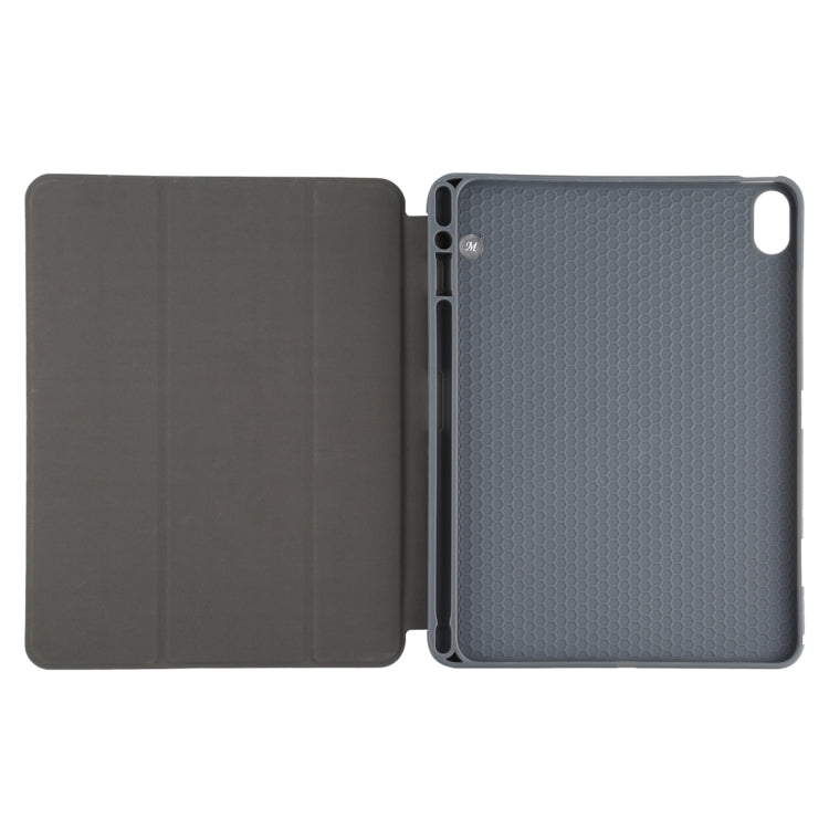 Mutural YASHI Series TPU + PU Cloth Pattern Texture Horizontal Flip Leather Case with Three-folding Holder & Pen Slot & Wake-up / Sleep Function For iPad Air 2022 / 2020 10.9(Red) - HoMEdemic™ 