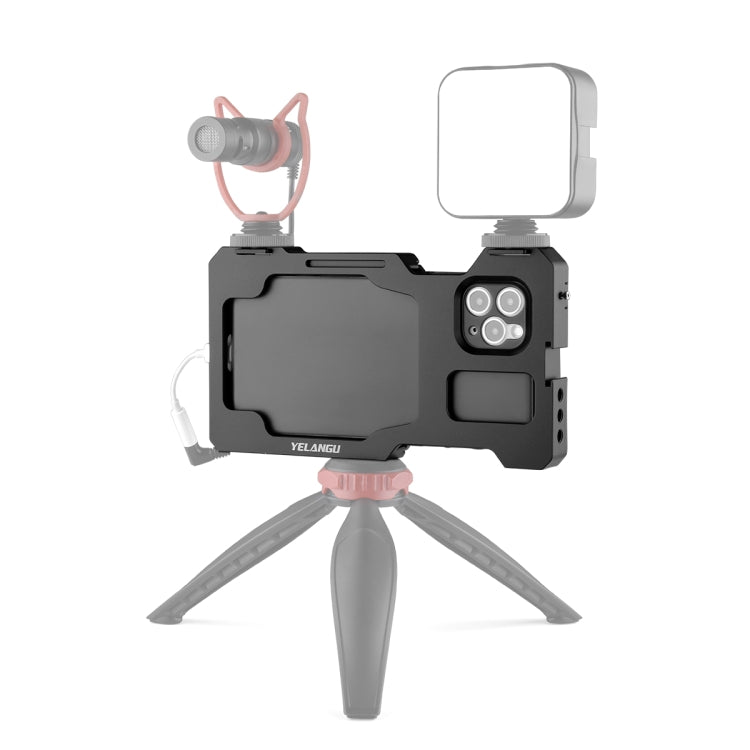 For iPhone 11 Pro Max YELANGU C23 Video Camera Cage Stabilizer with PC Case (Black) - HoMEdemic™ 