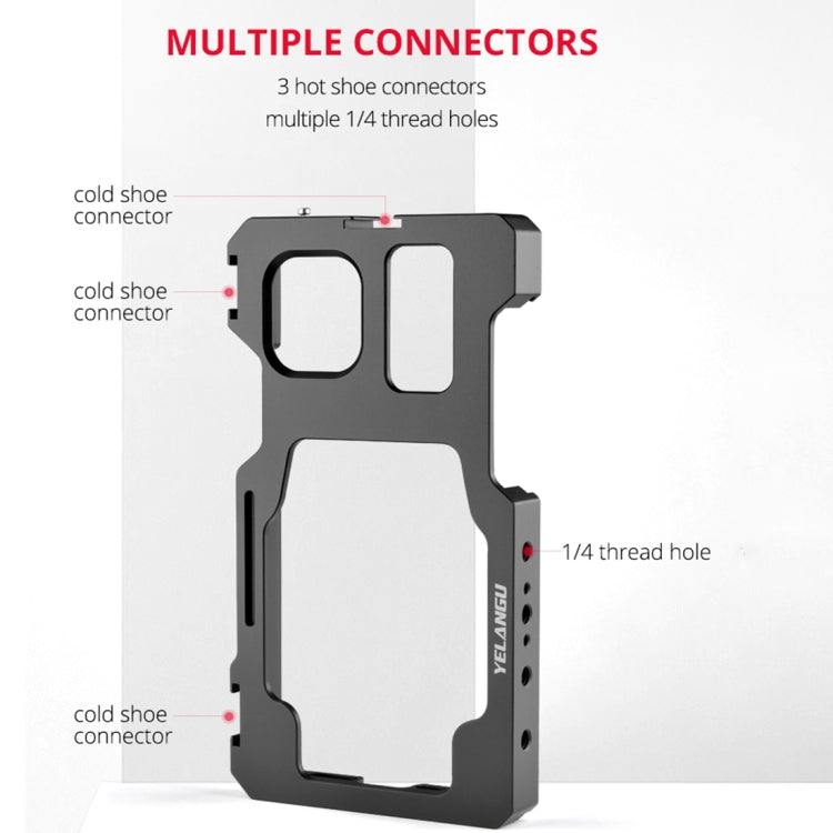 For iPhone 11 Pro Max YELANGU C23 Video Camera Cage Stabilizer with PC Case (Black) - HoMEdemic™ 