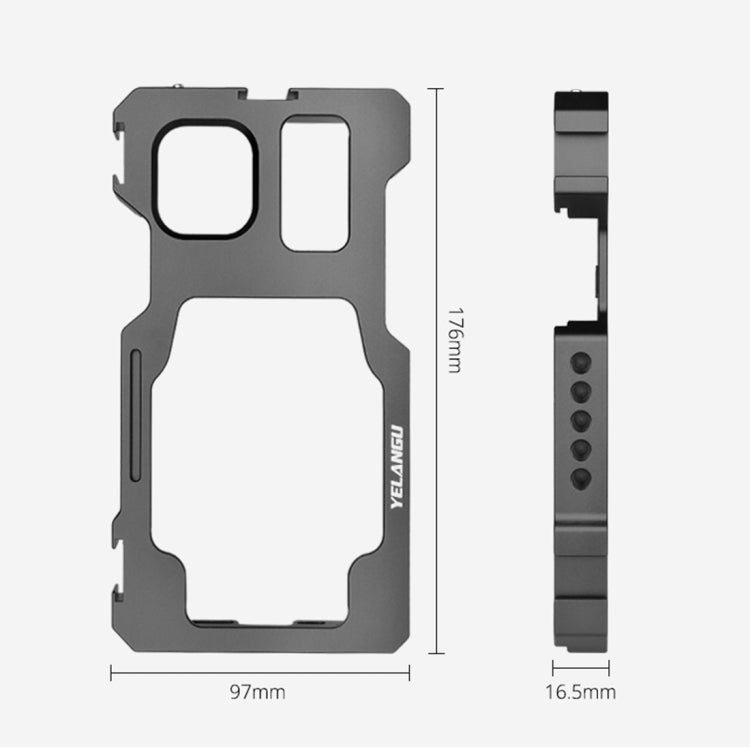 For iPhone 11 Pro Max YELANGU C23 Video Camera Cage Stabilizer with PC Case (Black) - HoMEdemic™ 