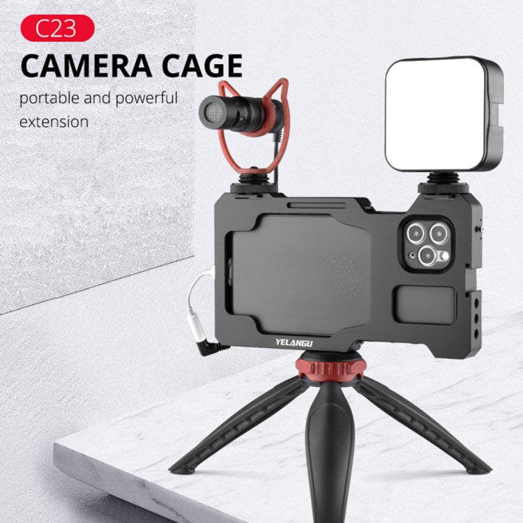 For iPhone 11 Pro Max YELANGU C23 Video Camera Cage Stabilizer with PC Case (Black) - HoMEdemic™ 