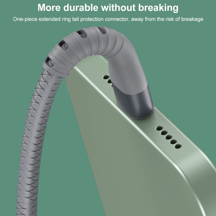 IVON CA92 2.4A Max USB to 8 Pin Rubber Fast Charging Data Cable, Length: 1.5m (Grey) - HoMEdemic™ 