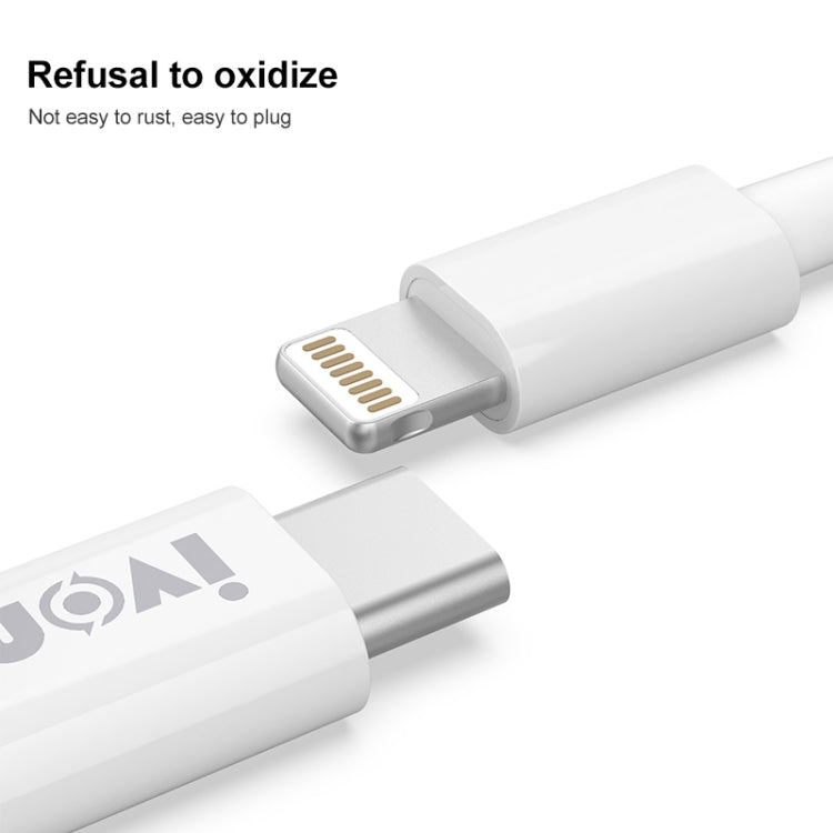 IVON CA93 20W PD USB-C / Type-C to 8 Pin TPE Fast Charging Data Cable, Cable Length: 1m - HoMEdemic™ 