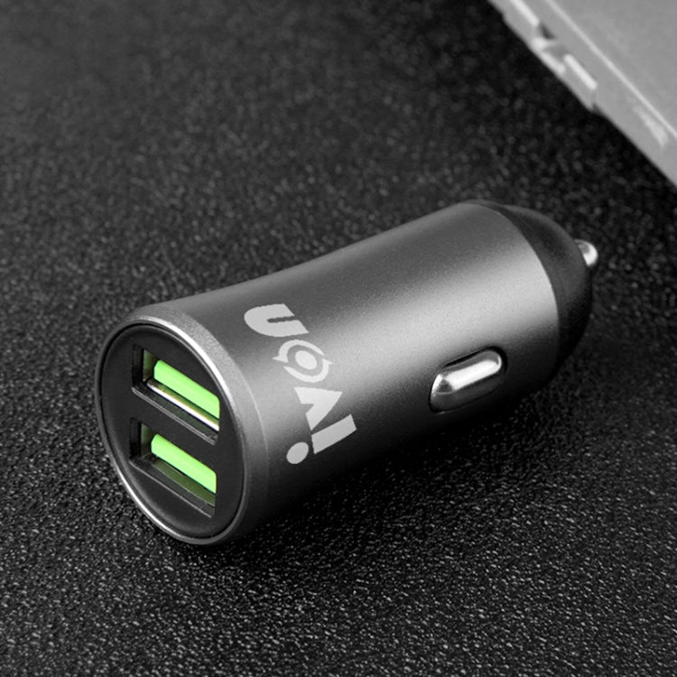IVON CC26 5V 2.1A Dual USB Port Mini Car Charger (Grey) - HoMEdemic™ 