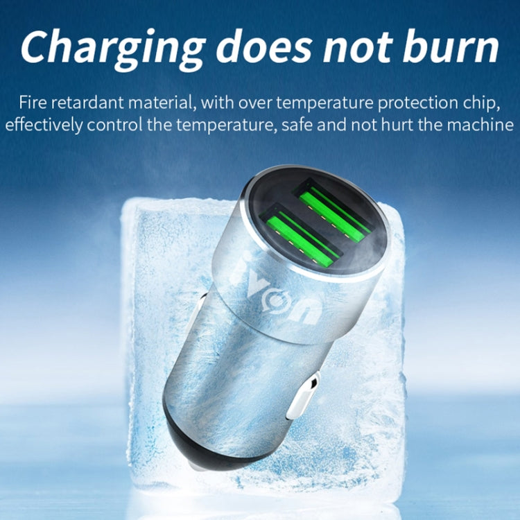 IVON CC38 2.4A Dual USB Car Charger + 1m USB to USB-C / Type-C Fast Charge Data Cable Set - HoMEdemic™ 