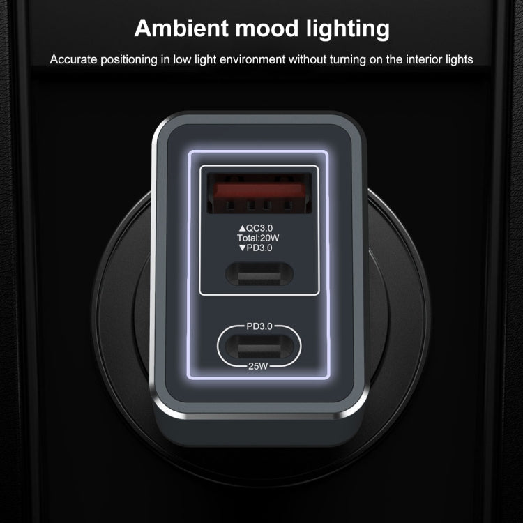 IVON CC43 45W PD 3.0 Dual USB-C / Type-C + QC 3.0 USB Port Square Car Charger - HoMEdemic™ 