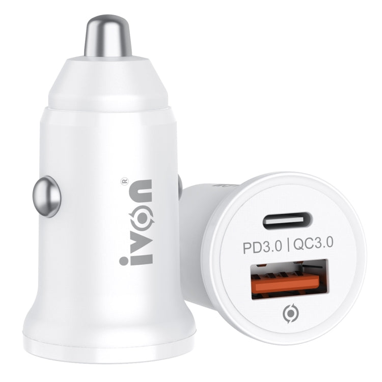 IVON CC45 20W PD 3.0 USB-C / Type-C + QC 3.0 USB Port Mini Car Charger - HoMEdemic™ 