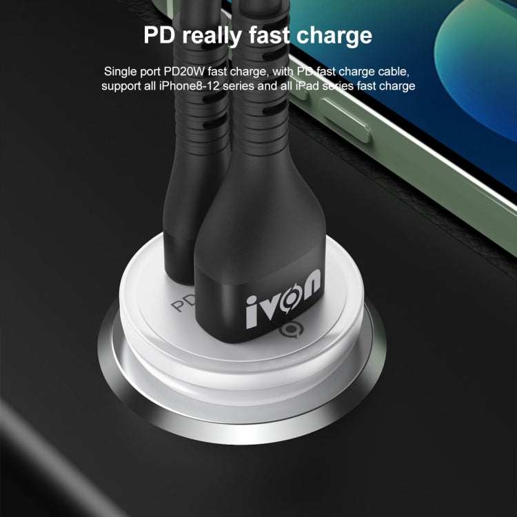 IVON CC45 20W PD 3.0 USB-C / Type-C + QC 3.0 USB Port Mini Car Charger - HoMEdemic™ 