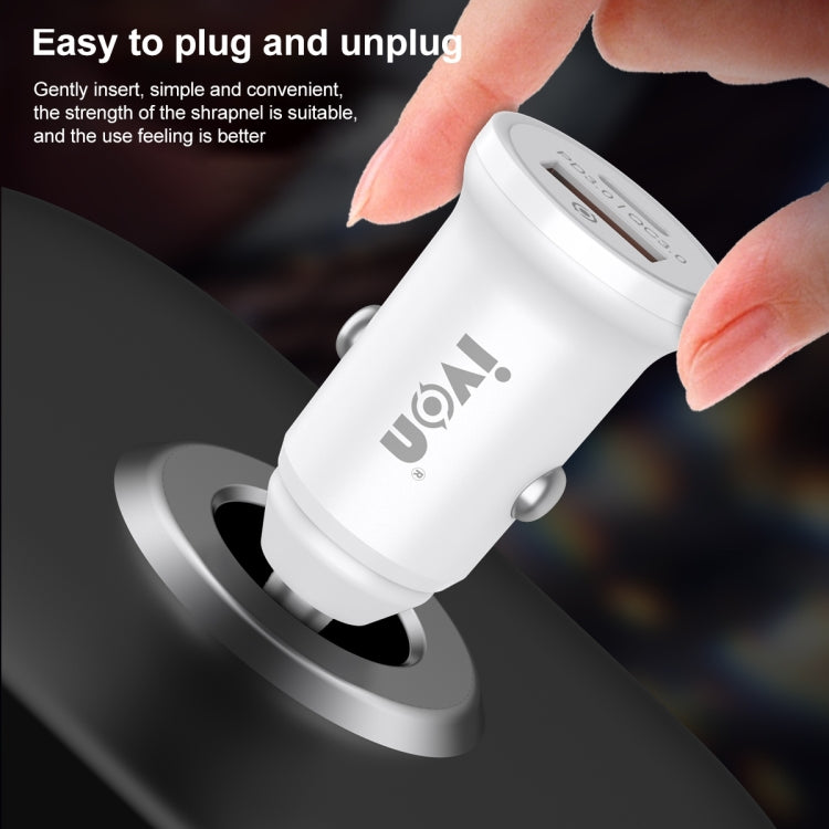 IVON CC45 20W PD 3.0 USB-C / Type-C + QC 3.0 USB Port Mini Car Charger - HoMEdemic™ 