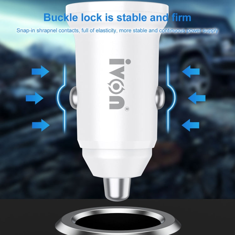 IVON CC45 20W PD 3.0 USB-C / Type-C + QC 3.0 USB Port Mini Car Charger - HoMEdemic™ 