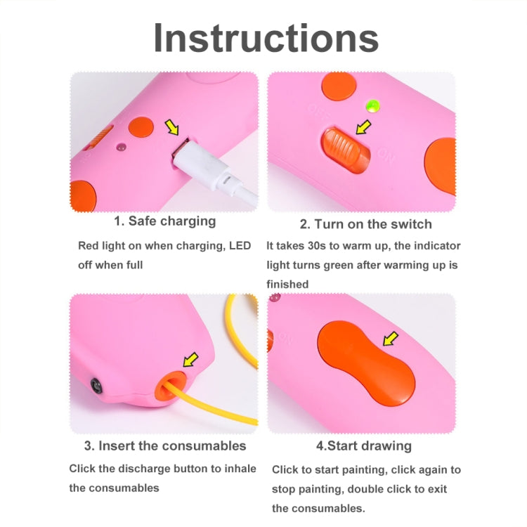 Infrared Sensing Low-temperature 3D Printing Pen Children DIY Graffiti Painting Pen(1000 mAh-Pink) - HoMEdemic™ 