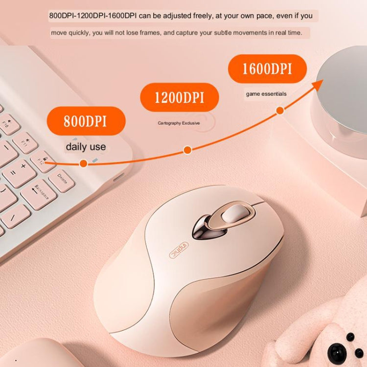 Inphic M8 Wireless Mouse Charging Quiet Office Home 2.4G USB Mouse(Milk Tea) - HoMEdemic™ 