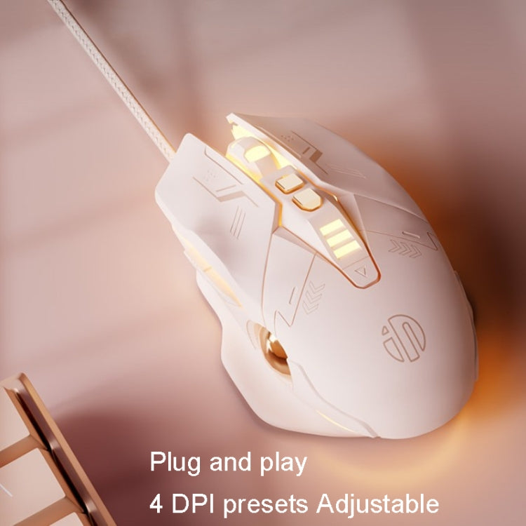 Inphic PW5 Mecha Wired Game Mouse Macro Definition Light Mute Office USB Computer Mouse - HoMEdemic™ 