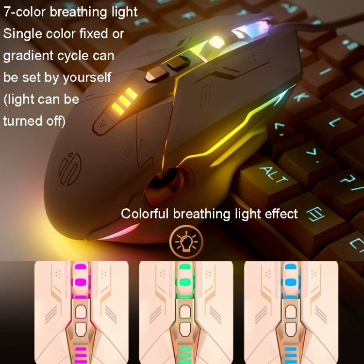 Inphic PW5 Mecha Wired Game Mouse Macro Definition Light Mute Office USB Computer Mouse - HoMEdemic™ 