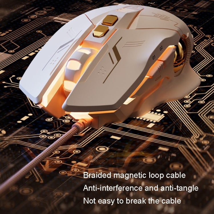 Inphic PW5 Mecha Wired Game Mouse Macro Definition Light Mute Office USB Computer Mouse - HoMEdemic™ 