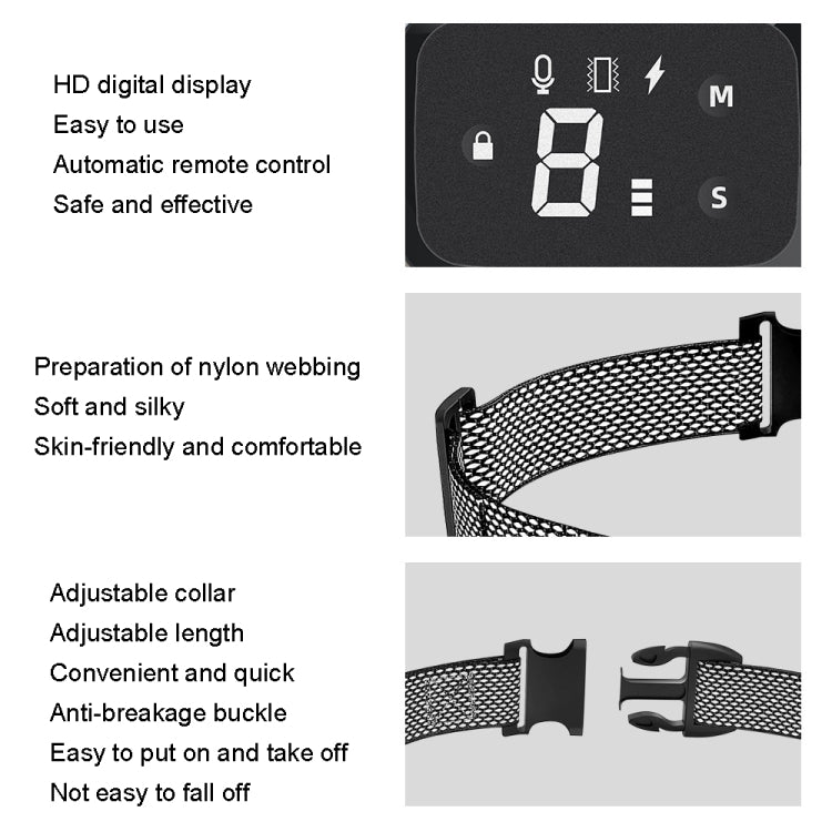 Intelligent Automatic Electric Strike Collar Touch Digital Display Rechargeable Waterproof Dog Trainer Stop Barker - HoMEdemic™ 