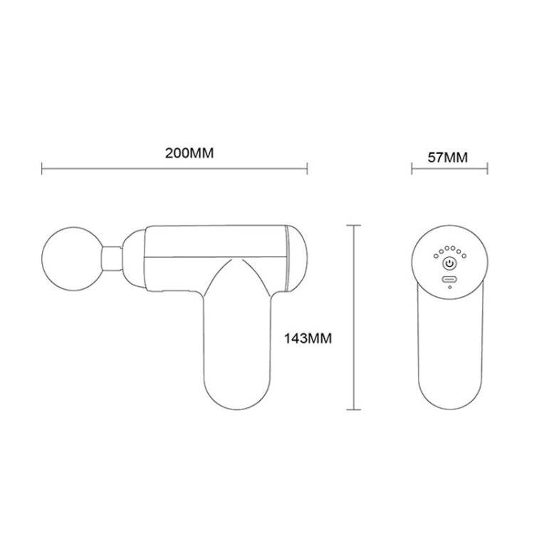 J12A Mini Vibrating Massage Button Type Fascia Gun, Specification: Black - HoMEdemic™ 