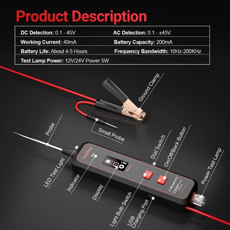 JDiag Mini Circuit Tester AC/DC Detection Multi-function Oscilloscope(P50 Pro) - HoMEdemic™ 
