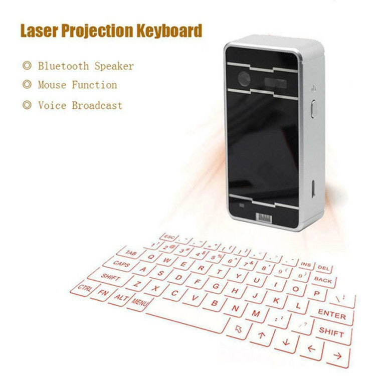 JHP-Best Portable Virtual Lasers Keyboard Mouse Wireless Bluetooth Lasers Projection Speaker(Silver) - HoMEdemic™ 