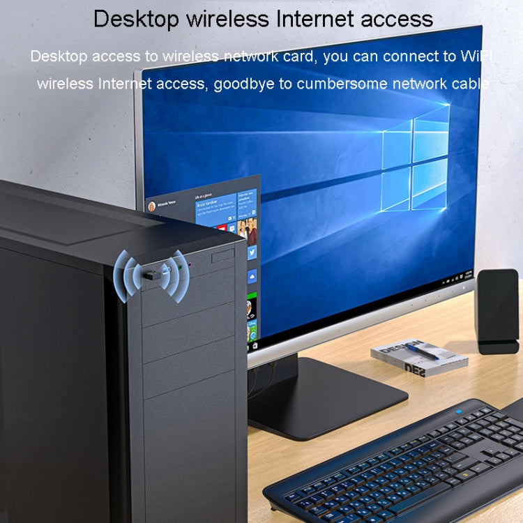 JINGHUA 150M Dual-Band Wireless Network Card Computer External 2.4G/5G USB WiFi Receiver Transmitter - HoMEdemic™ 