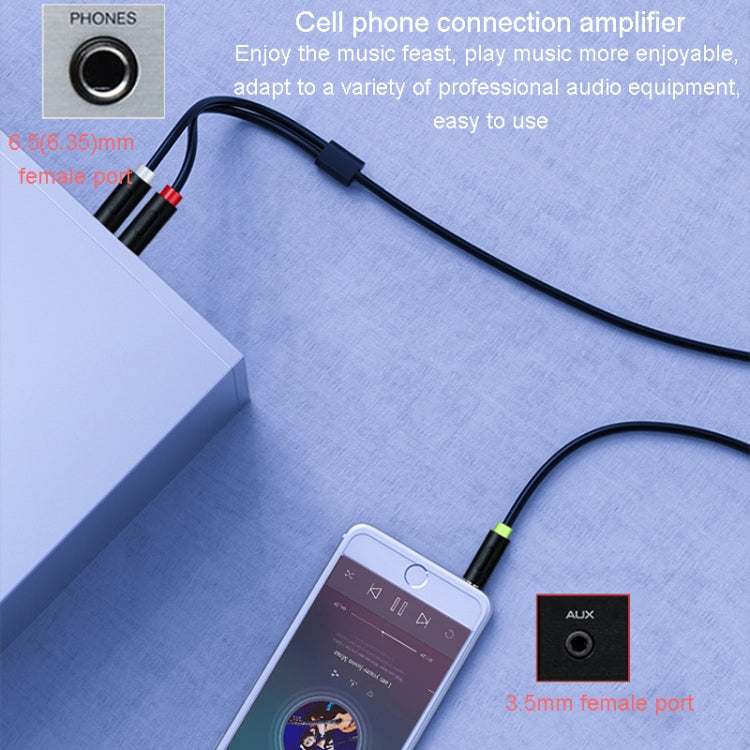 JINGHUA 3.5mm To Dual 6.5mm Audio Cable 1 In 2 Dual Channel Mixer Amplifier Audio Cable, Length: 0.5m - HoMEdemic™ 