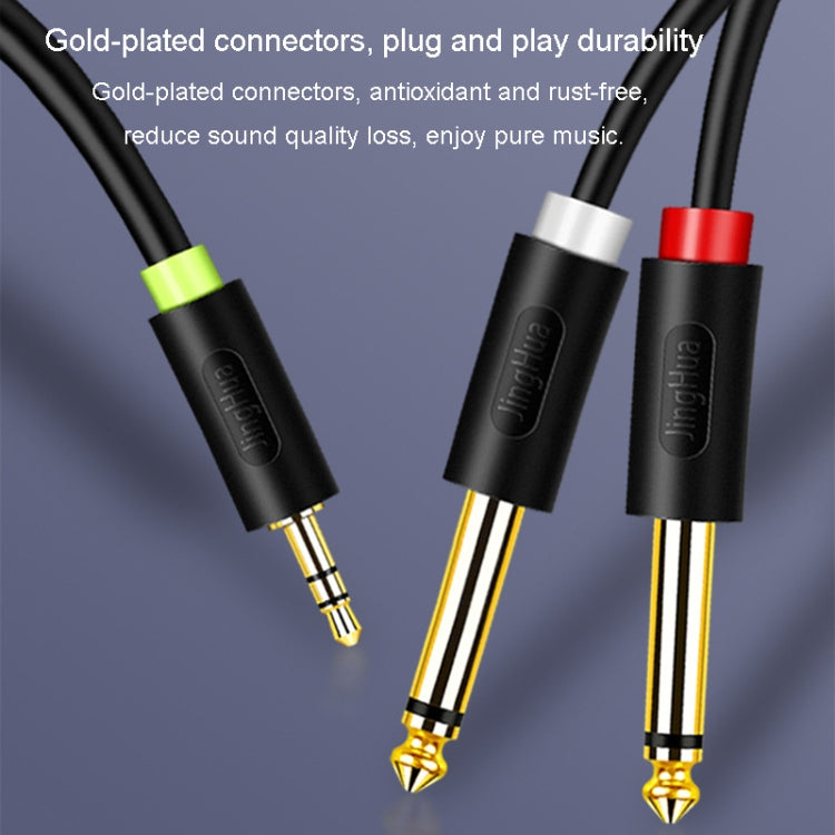JINGHUA 3.5mm To Dual 6.5mm Audio Cable 1 In 2 Dual Channel Mixer Amplifier Audio Cable, Length: 10m - HoMEdemic™ 